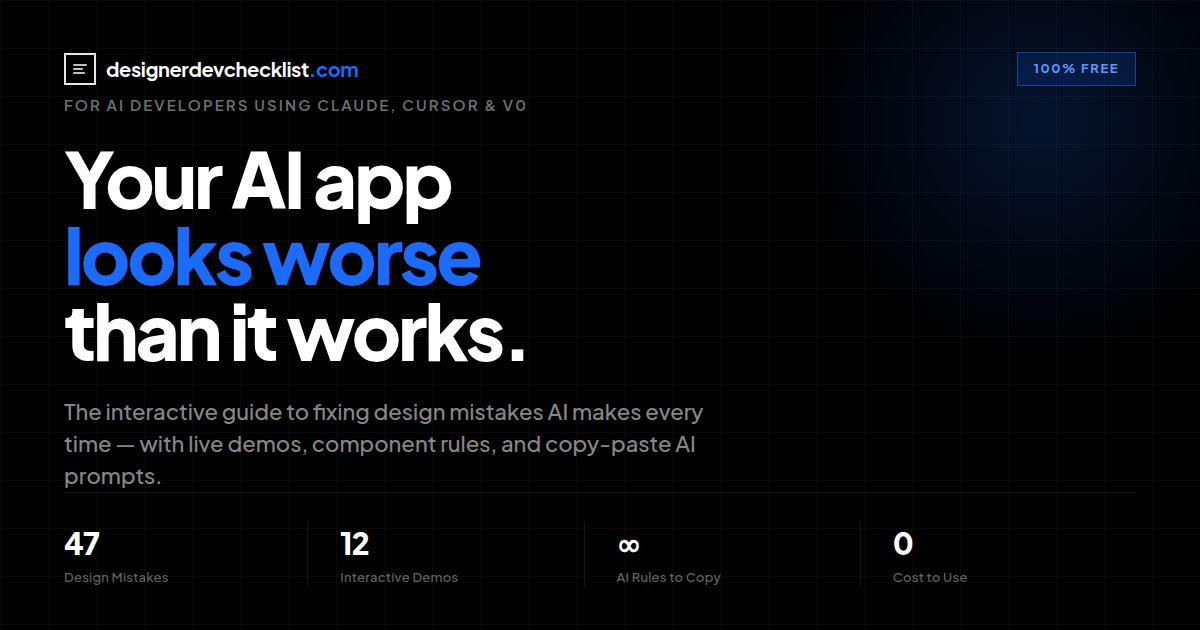 Your AI app looks worse than it works. Fix it free.